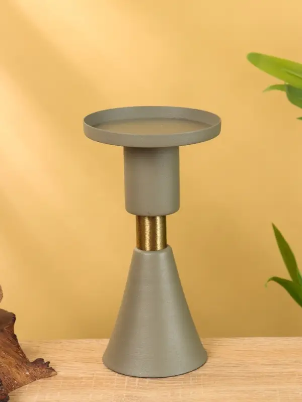 Подсвечник на 1 свечу текстурный "Графитовый" 10,5х10,5х19,5 см