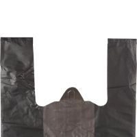 Пакет-майка усиленный ПНД, 30+18x56, черный, 28 мкм, 100 шт/уп,