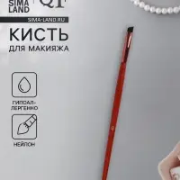 Кисть для макияжа Brush WOOD, скошенная, 16(&plusmn;1) см, коричневый/золотистый