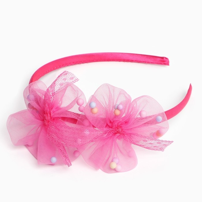Ободок для волос розовый, цветы, 11 см, Коты аристократы Ободок для волос розовый, цветы, 11 см, Коты аристократы