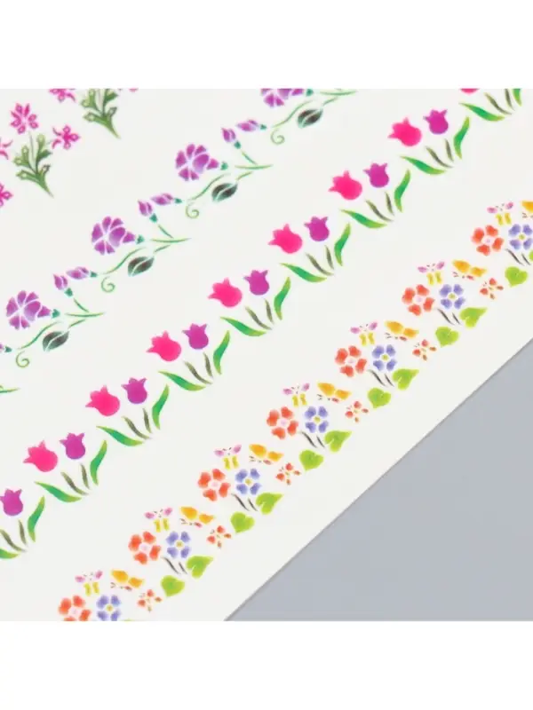 Переводные тату на тело цветные «Браслет из полевых цветов», 12×7.5 см