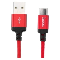 Кабель Hoco X14 Times Speed, Type-С - USB, 3 А, 2 м, черно-красный