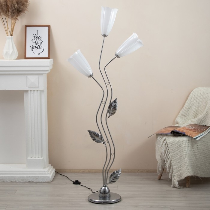 Торшер  Торшер "Изгиб" 3x15Вт E27 хром