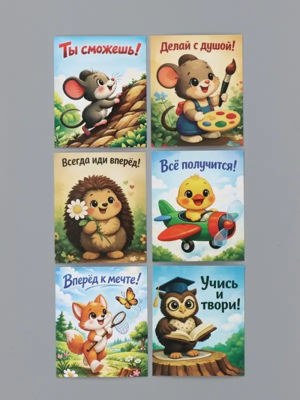 Открытки мини &laquo;Мотивашки деткам&raquo;, набор 35 шт., 8&times;9.5 см