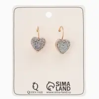 Серьги ассорти &laquo;Сердца&raquo;, блёстки, цвет серебро в золоте