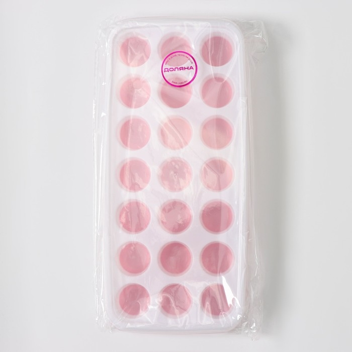 Форма для льда и шоколада с крышкой Доляна, 26×12×2,5 см, 21 ячейка (3×3×2 см), цвет МИКС Форма для льда и шоколада с крышкой Доляна, 26×12×2,5 см, 21 ячейка (3×3×2 см), цвет МИКС