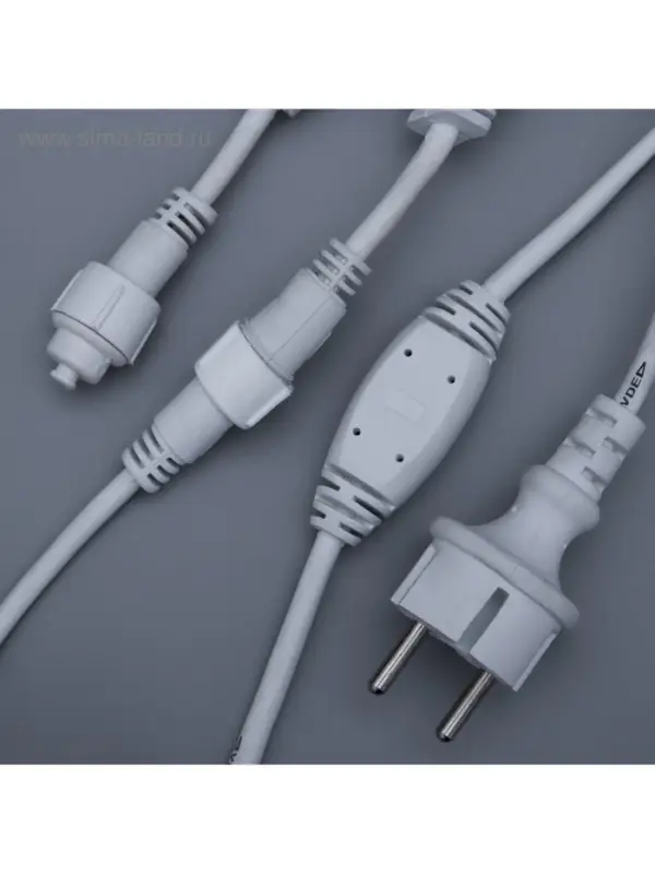 Гирлянда &laquo;Занавес&raquo; 2&times;1.5 м, IP65, УМС, белая нить каучук, 300 LED, свечение белое, 220 В