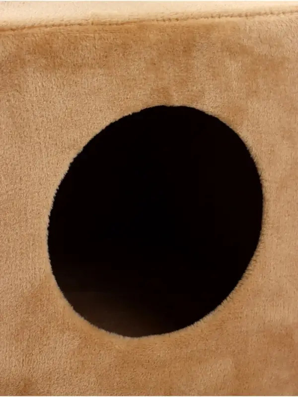 Домик для кошек с когтеточкой &laquo;Домосед&raquo;, с лестницей и площадкой, 60&times;35&times;56 см, бежевый