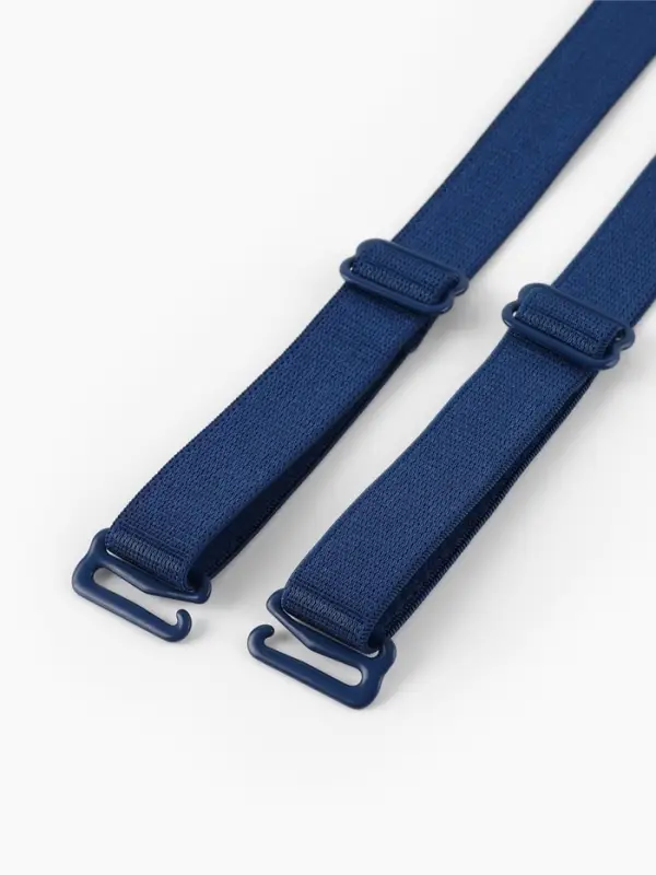 Лямки для бюстгальтера, текстильные, 1.5 см, 37 см, пара, тёмно-синие