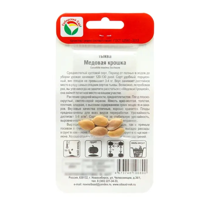 Семена Тыква "Медовая крошка", 5 шт Семена Тыква "Медовая крошка", 5 шт