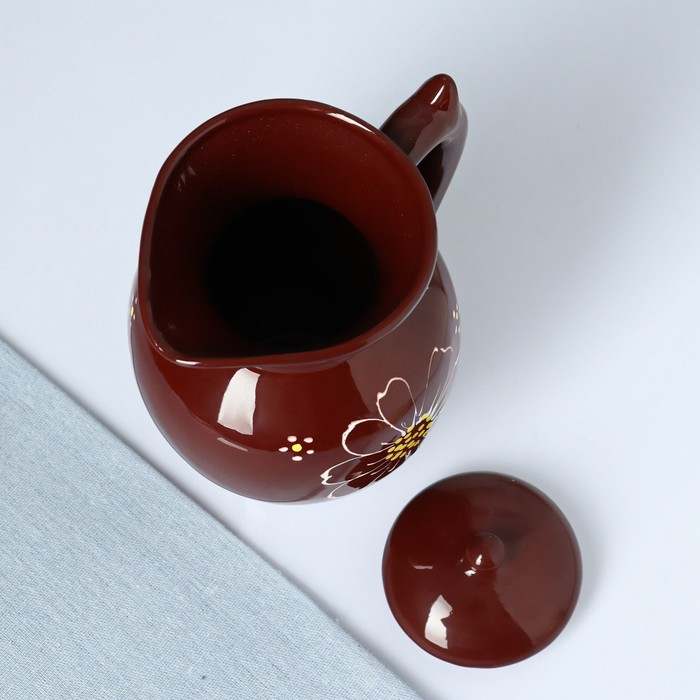 Кувшин  Кувшин "Дачный" 1,4л / 22,5х13,5см, ромашка коричневая