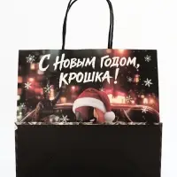 Пакет подарочный &laquo;С Новым годом крошка&raquo;, 22&times;22&times;11 см, крафт