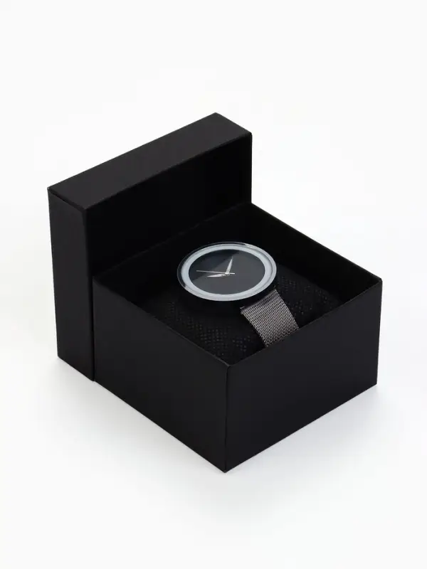 Коробка для часов, цвет чёрный, вставка чёрная 9х8,5х5 Коробка для часов, цвет чёрный, вставка чёрная 9х8,5х5