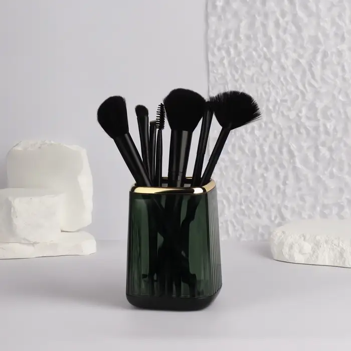 Органайзер - подставка для хранения косметики GREEN, 11&times;8.2&times;8.2 см, зелёный