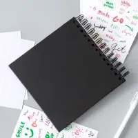 Фотоальбом 20 черных листов на спирали, набор (уголки, стикеры, ручка) 17х17х2 см