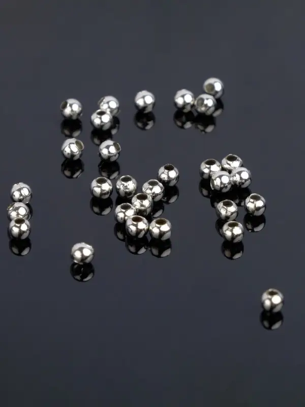 Кримп - зажимная бусина СМ-370, набор 30 шт. 3.2 мм, цвет серебро