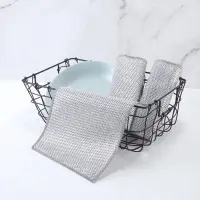 Сетка для мытья посуды узелковая, металлическая, однослойная, 5 шт., 19&times;19 см