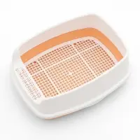 Туалет для кошек &laquo;Айша&raquo; S, 45&times;35&times;18.5 с, с высоким бортом и сеткой, пластик, оранжевый