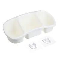 VETTA Classic Полка настенная, три отделения, пластик, 28x12,5x8,5 см, молочный