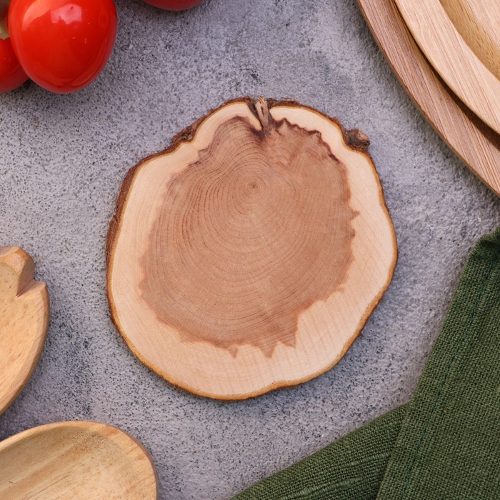 Подставка под кружку, цельная, 8-10 см, можжевельник Подставка под кружку, цельная, 8-10 см, можжевельник