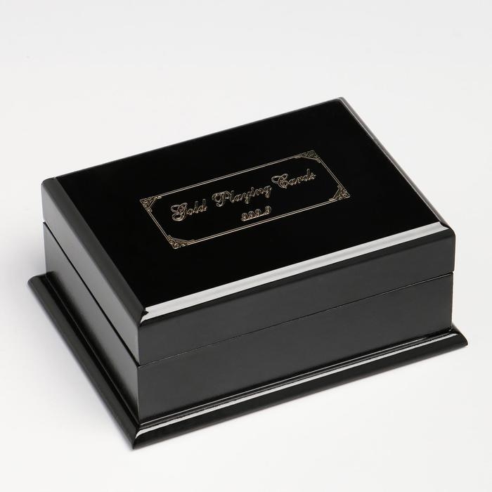 Карты игральные пластиковые  Карты игральные пластиковые "500 евро", 54 шт, 30мкм, 8.7 х 5.7 см, золотистые, в шкатулке