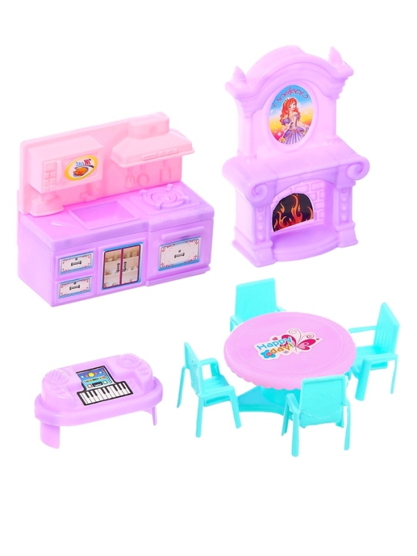 Кукольный дом «Тёмный домик», 2 куклы, мебель, аксессуары