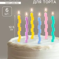 Свечи для торта &laquo;Тетрис&raquo;, 6 шт., разноцветные