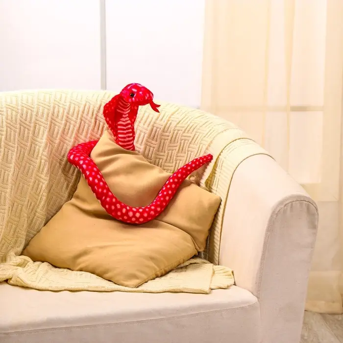 Мягкая игрушка &laquo;Змея. Кобра&raquo;, 55 см, цвет красный