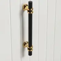 Ручка-рейлинг CAPPIO RSC003, м/о 128 мм, d=12 мм, цвет черный с золотом, 4 шт.
