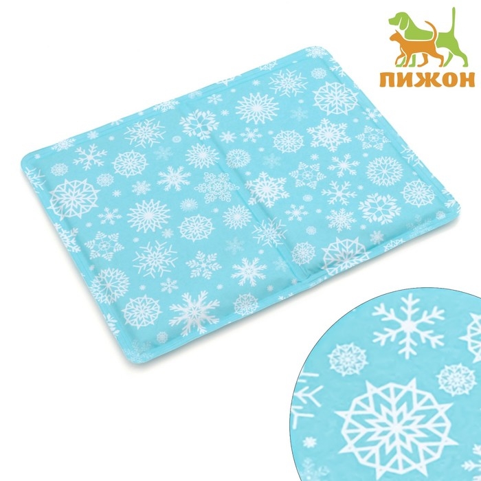 Коврик охлаждающий (гель), 40 х 30 см, снежинки Коврик охлаждающий (гель), 40 х 30 см, снежинки