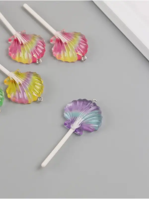 Подвеска для творчества акрил Подвеска для творчества акрил "Ракушка на палочке" МИКС 6х3х1 см