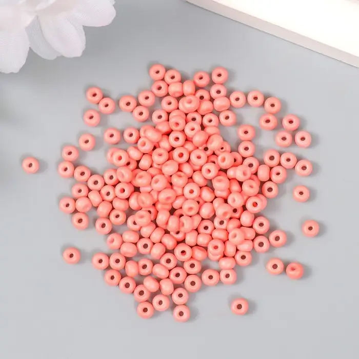 Бисер стекло 6/0  Бисер стекло 6/0 "Лососевый" 15 гр