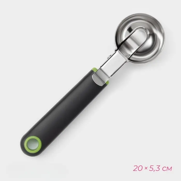 Ложка для мороженого Lime, 20&times;5.3 см, чёрно-зелёная