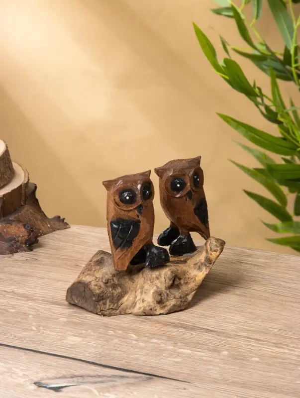 Сувенир интерьерный Сувенир интерьерный "Совушки" 15х9х14 см, дерево