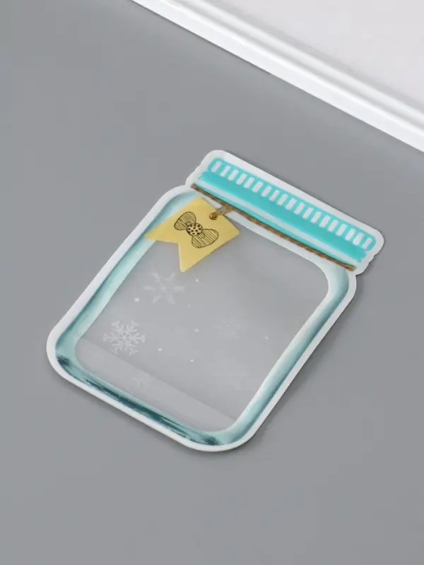 Пакет для хранения Пакет для хранения "Стеклянная баночка. Бант и снежинки", застёжка zip-lock 15,1х10,6+5,5 см 10886