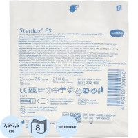 Салфетки стер 7,5х7,5см 8сл 21нит, 10шт/уп, Sterilux ES, 2321862