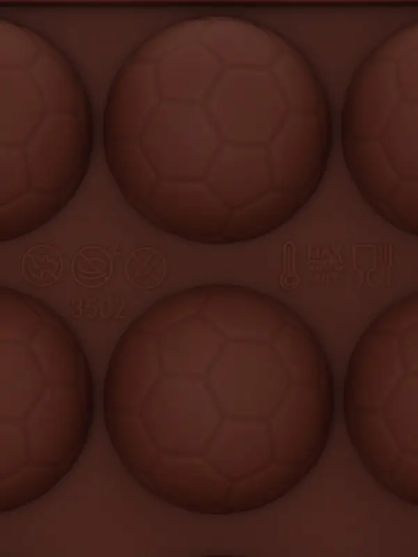 Форма для конфет и шоколада Доляна &laquo;Мячики&raquo;, силикон, 21&times;10.5&times;1.5 см, 18 ячеек, коричневая