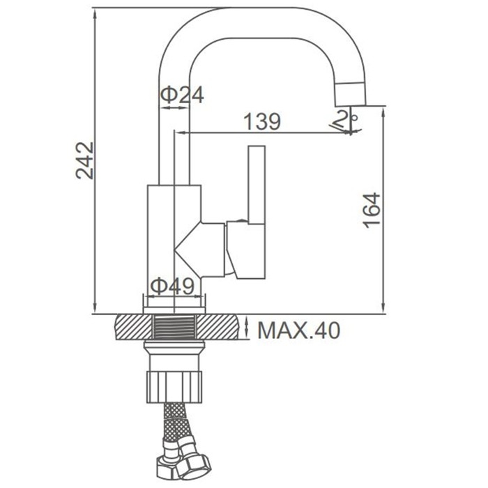 Смеситель для раковины Accoona A9687G, однорычажный, длина излива 139 мм, белый Смеситель для раковины Accoona A9687G, однорычажный, длина излива 139 мм, белый