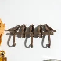 Крючки настенные &laquo;Пять птиц&raquo;, ключница декоративная, чугун, 27.5&times;13&times;4.5 см