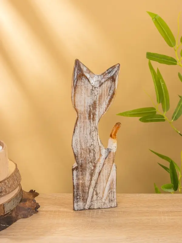 Сувенир «Кошка в ошейнике», 10×4×30 см, дерево, МИКС
