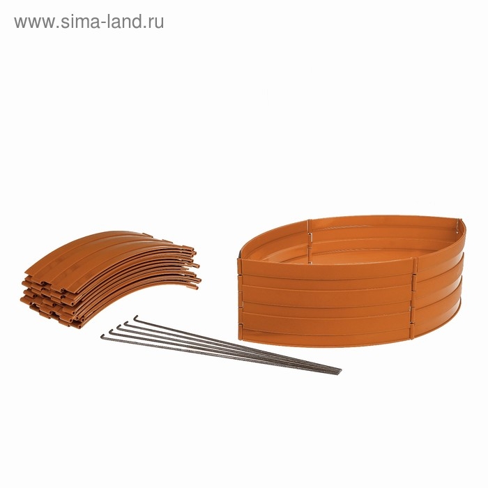 Клумба пластиковая, 15 × 540 см, 18 секций, коричневая, «Конструктор» Клумба пластиковая, 15 × 540 см, 18 секций, коричневая, «Конструктор»