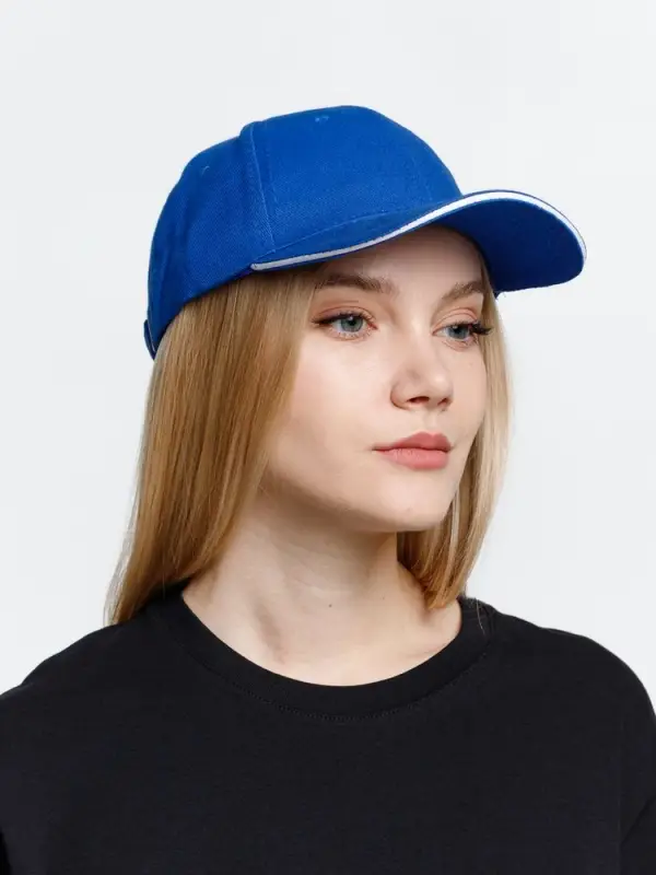 Бейсболка Buffalo, ярко-синяя с белым Бейсболка Buffalo, ярко-синяя с белым