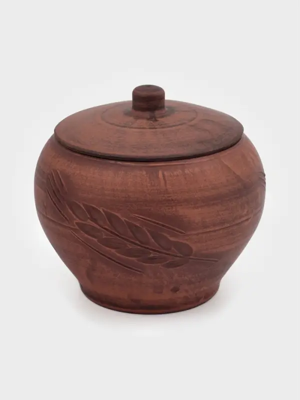 Горшок для жаркого &laquo;Колос&raquo;, 700 мл, 13&times;13 см, красная глина