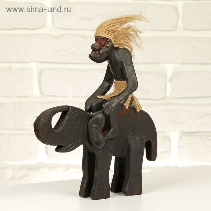 Сувенир «Абориген на слоне», 22 см, дерево Сувенир «Абориген на слоне», 22 см, дерево