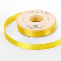 Лента атласная TEIRA, двухсторонняя, 15 мм, 25&plusmn;1 м, жёлтая №0645