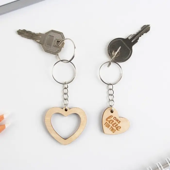 Брелок для ключей парный «Вместе навсегда», деревянный, 9 х 15 см