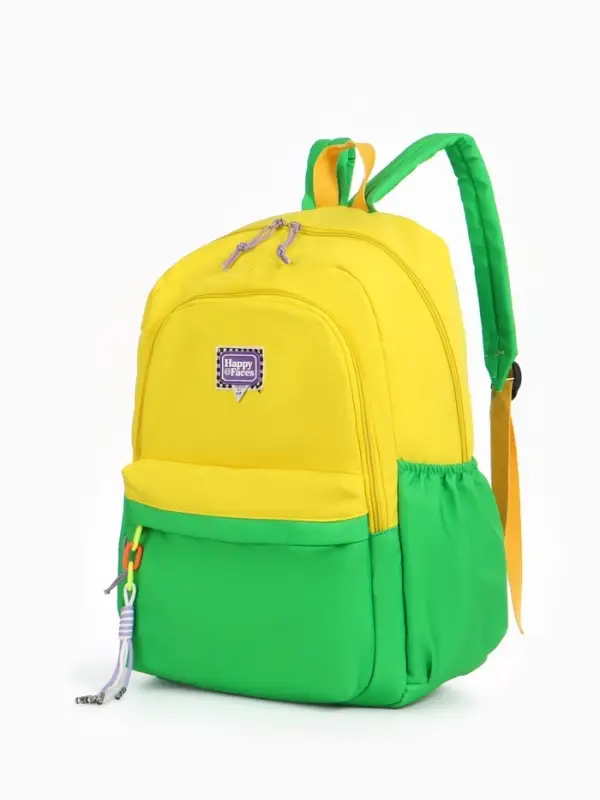 Рюкзак молодёжный на молнии, с карманами, двухцветный, 31&times;15&times;46 см, жёлтый