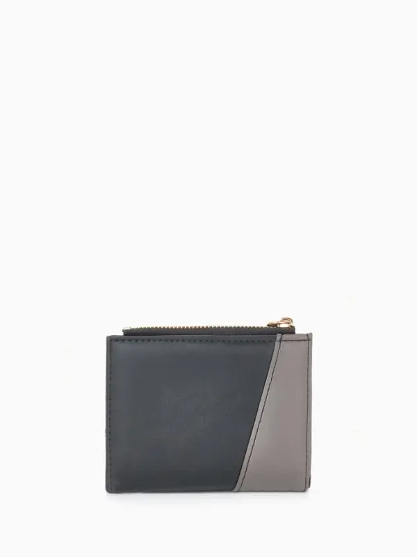 Кошелёк женский на кнопке, 11.5&times;2&times;9 см, комбинированный, серый