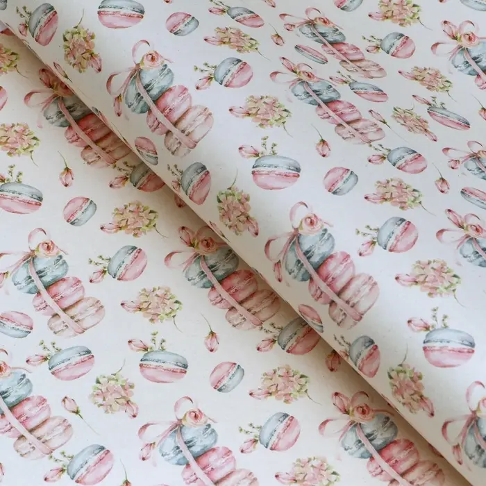 Бумага упаковочная крафт "Макаруны", МИКС, 50 х 70 см