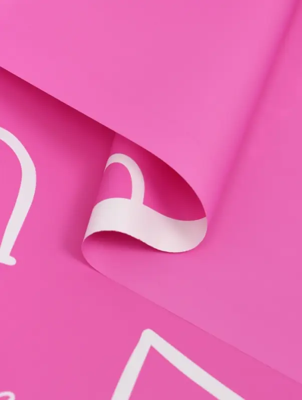 Плёнка для цветов, &laquo;Бабочки и сердца&raquo;, фуксия, 57&times;57 см